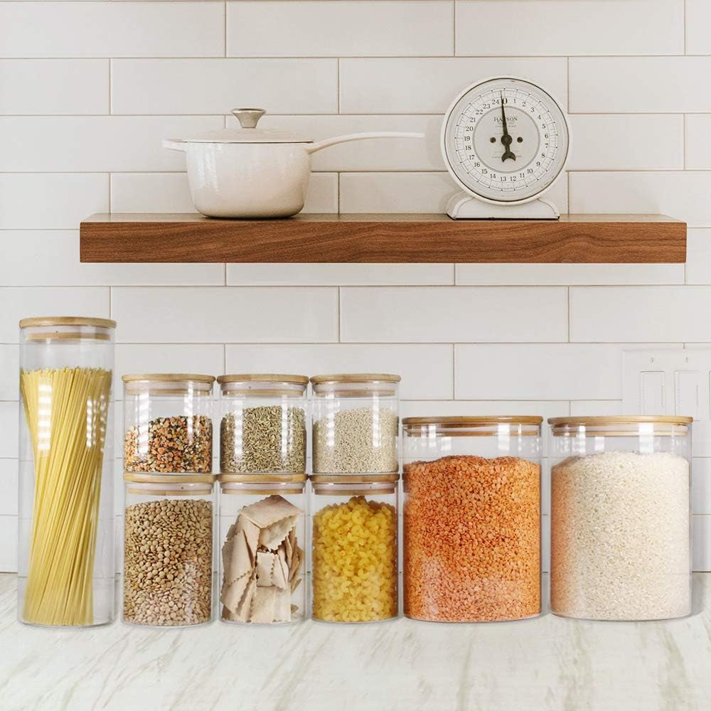 Glass Jar Set with Bamboo Lids