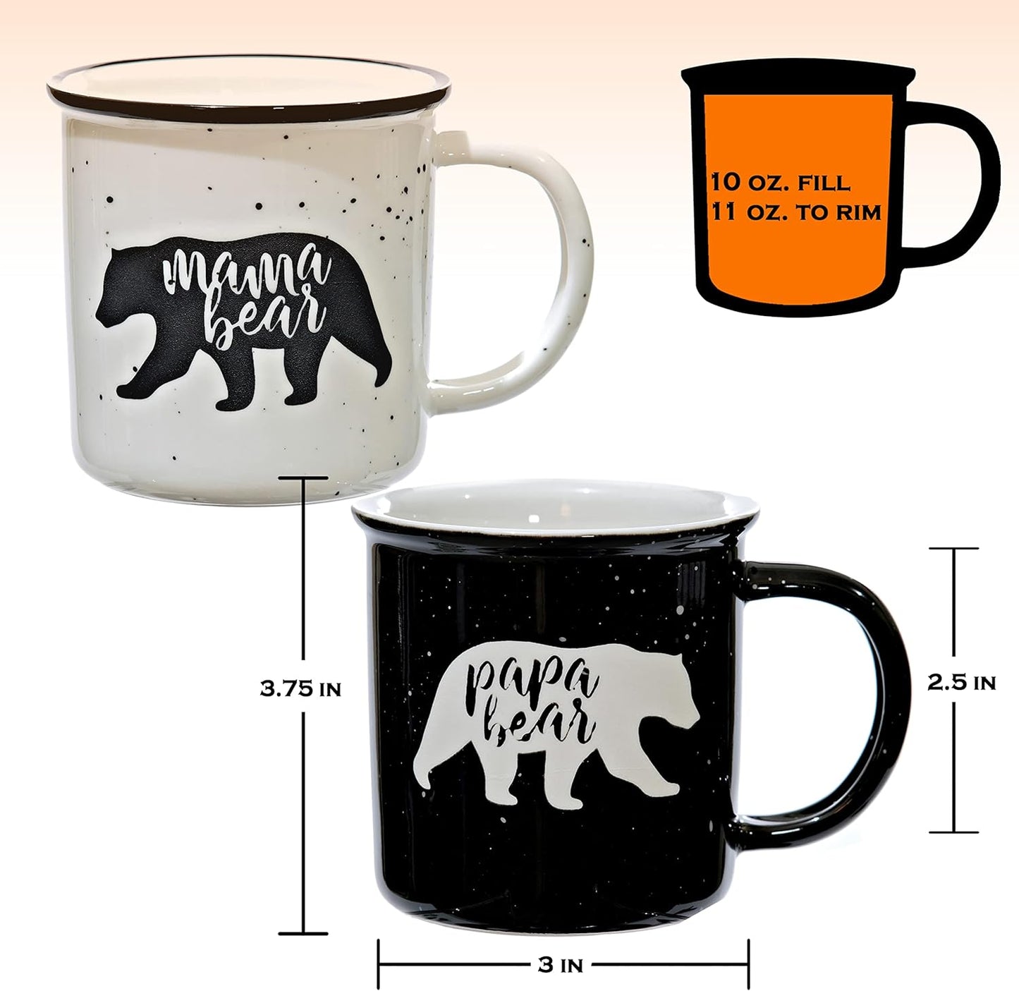 Mama Bear and Papa Bear Mug Set