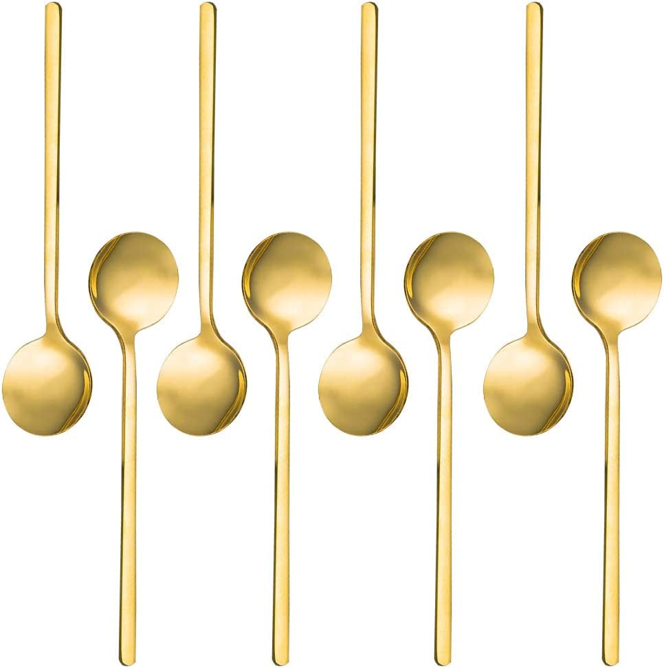 Gold Plated Stainless Steel Espresso Spoon Set