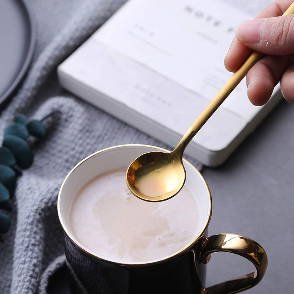 Gold Plated Stainless Steel Espresso Spoon Set