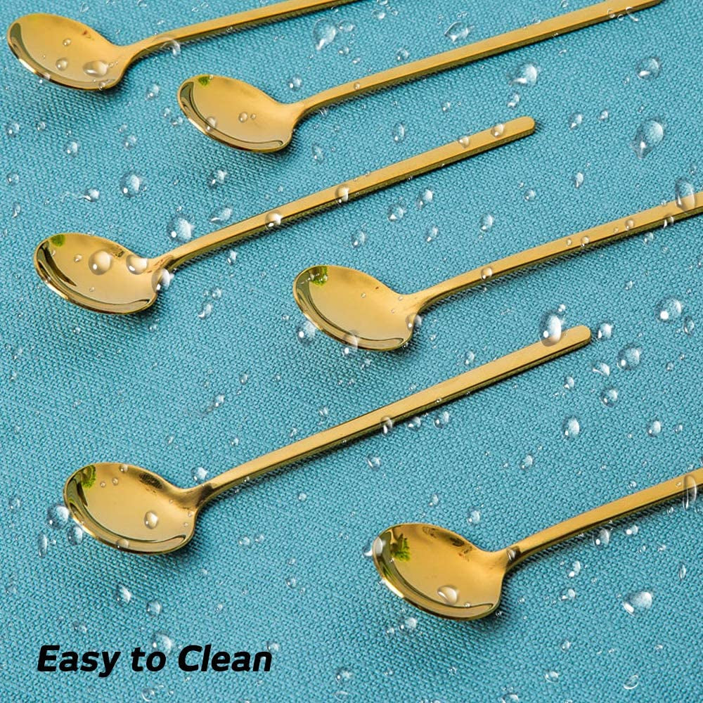 Gold Plated Stainless Steel Espresso Spoon Set