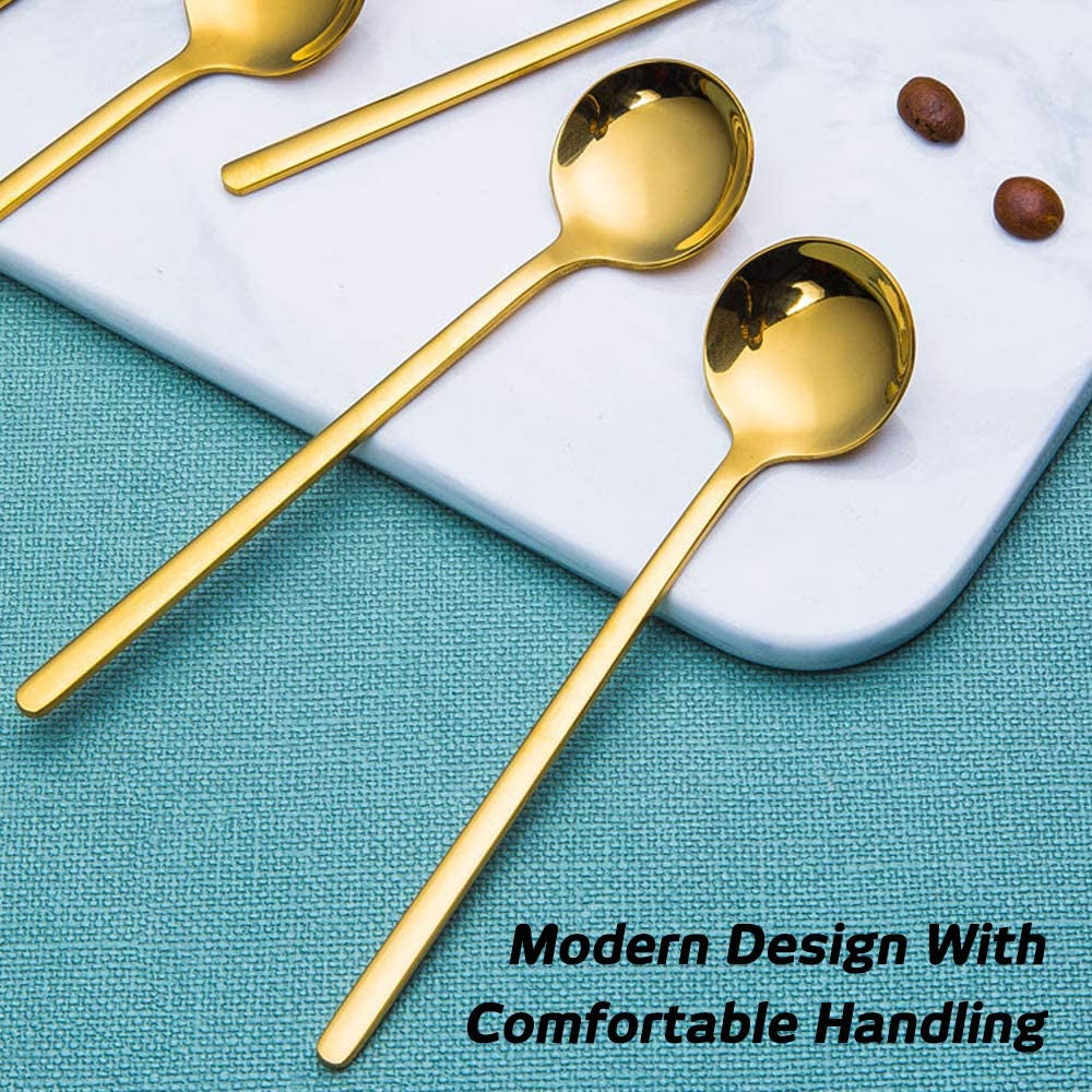 Gold Plated Stainless Steel Espresso Spoon Set