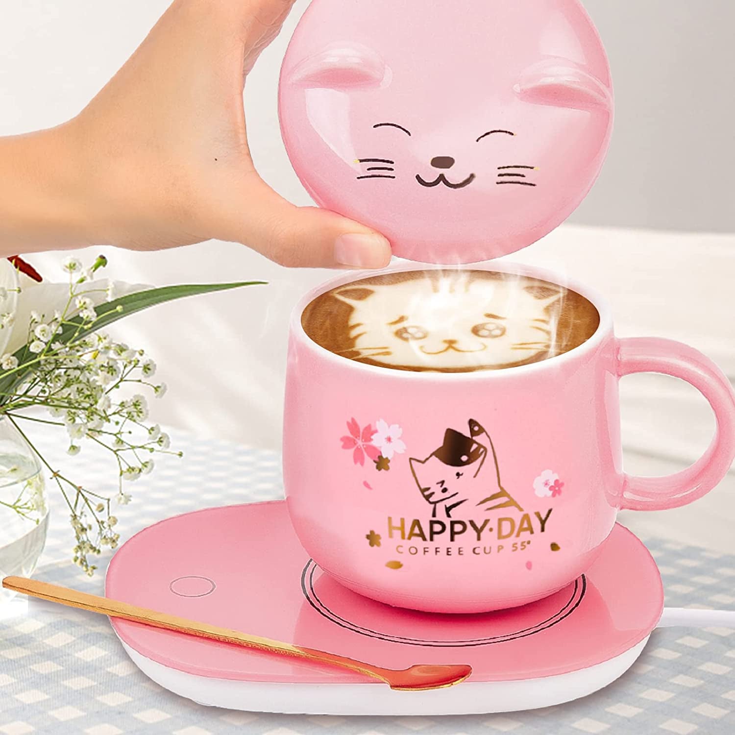 Cat Mug with Warmer