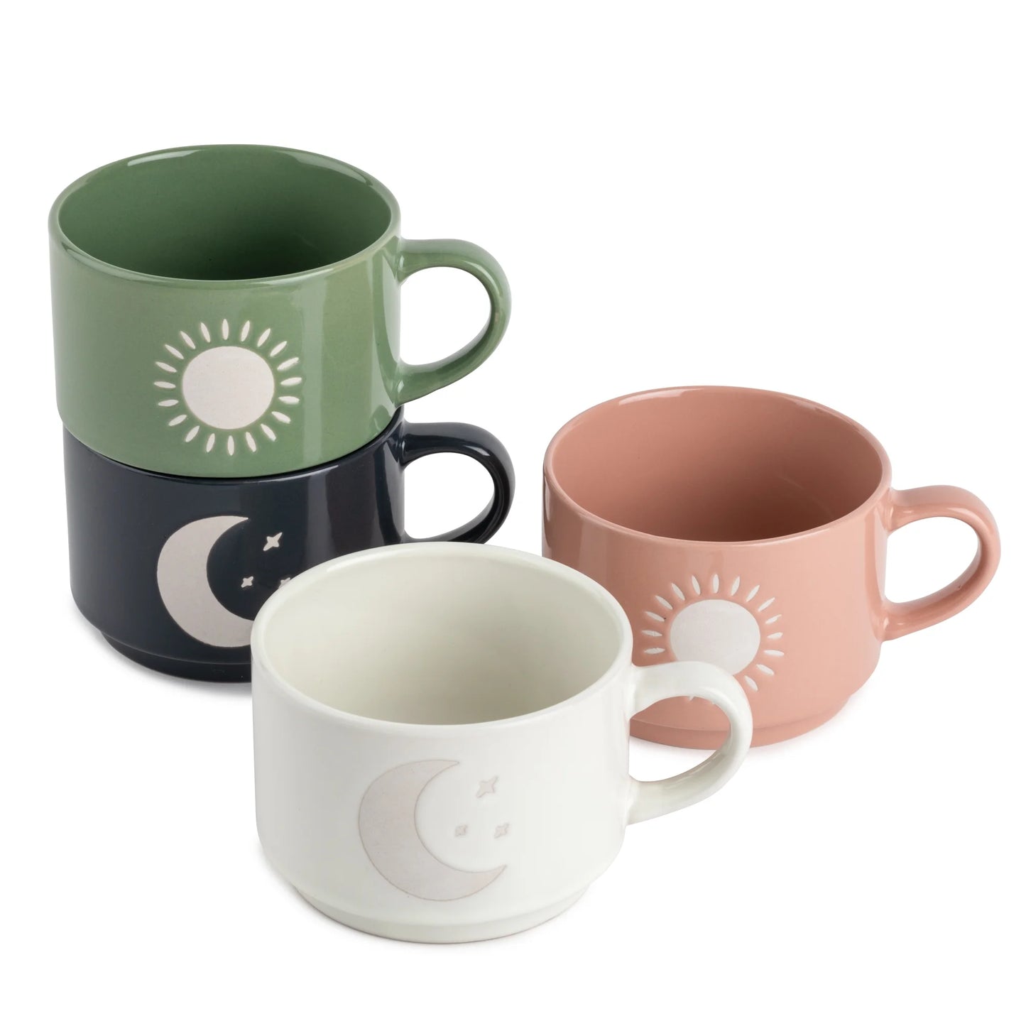 Stackable Ceramic Coffee Mug Set