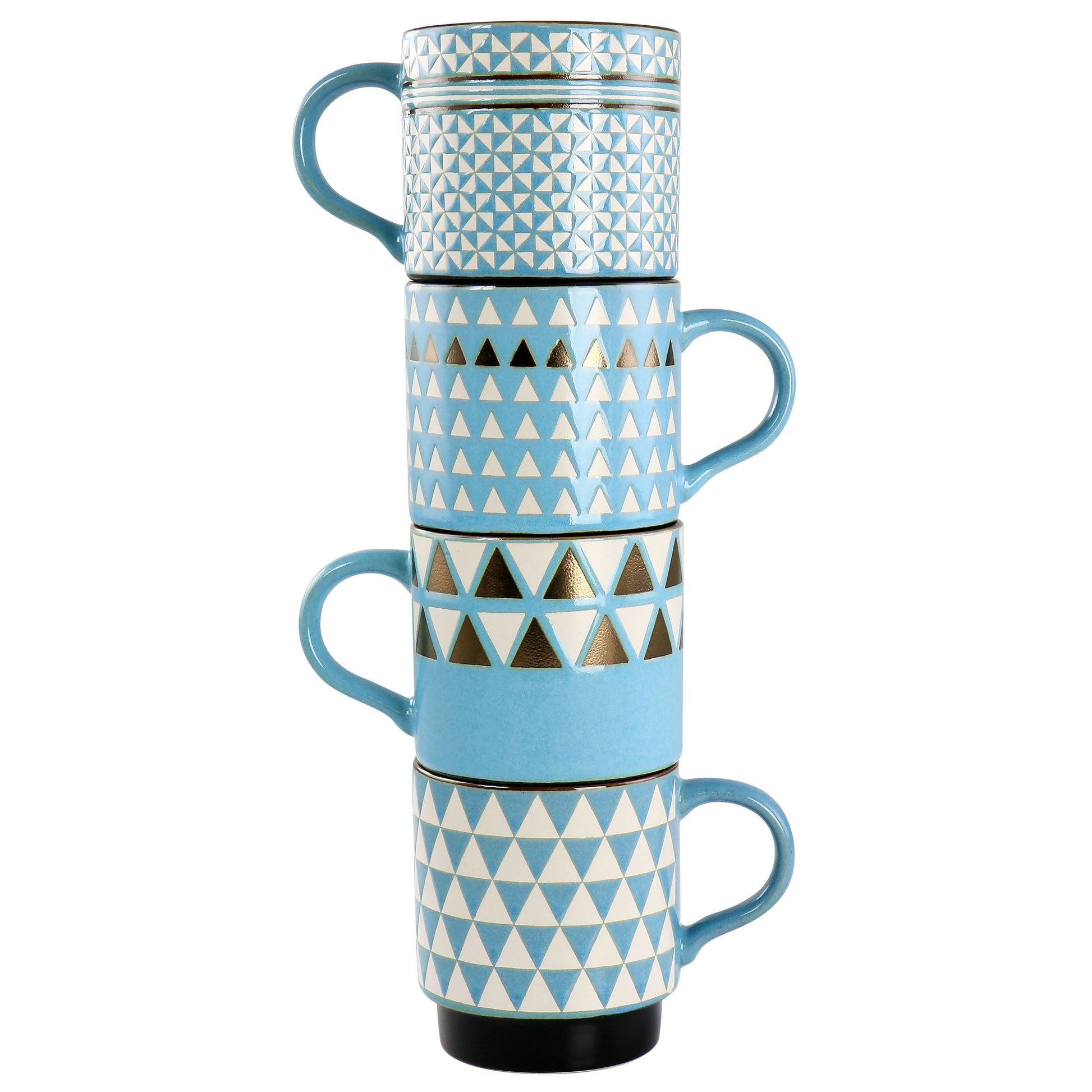 Assorted Design Stackable Coffee Mug Set