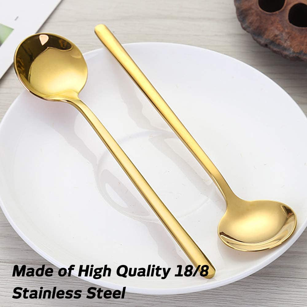 Gold Plated Stainless Steel Espresso Spoon Set