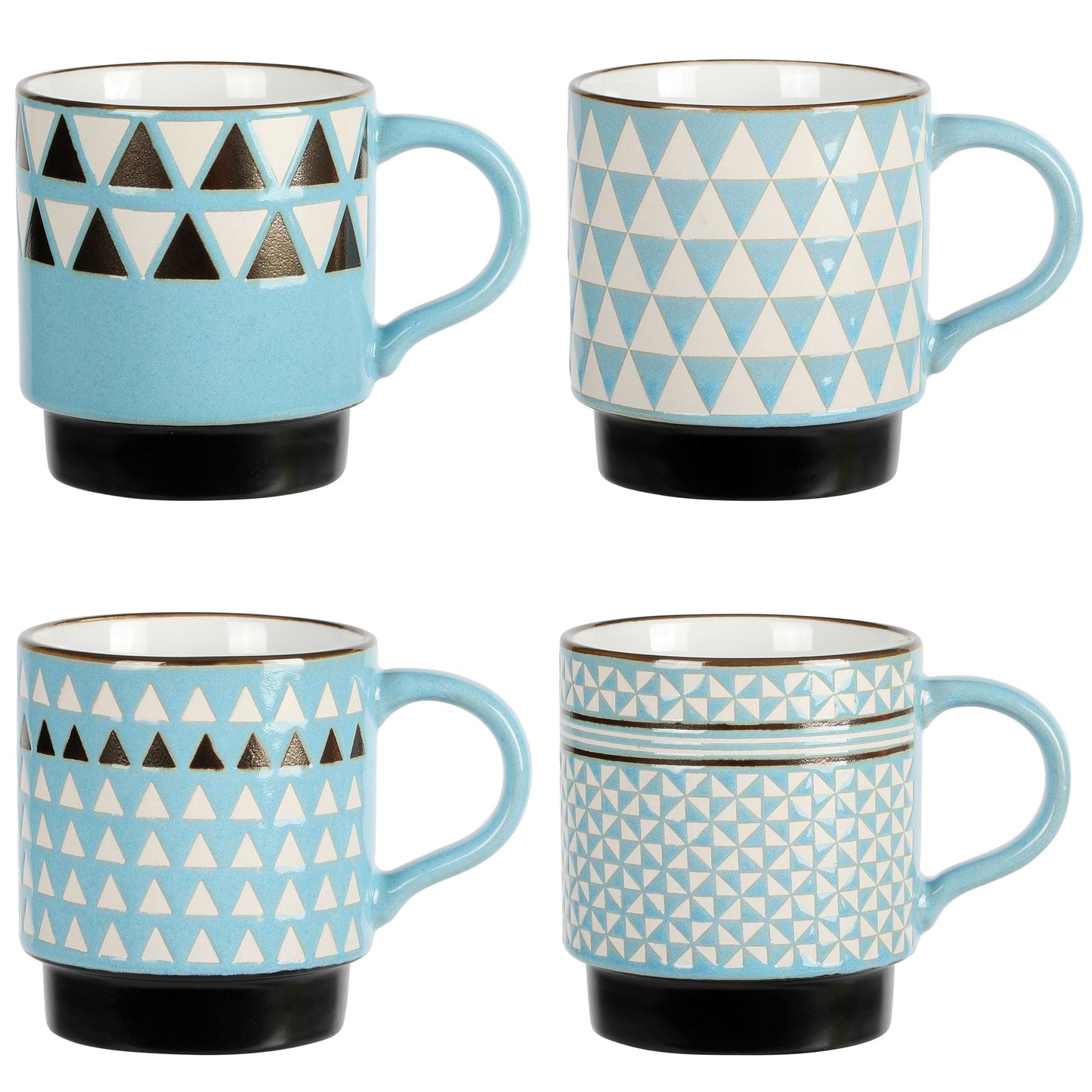 Assorted Design Stackable Coffee Mug Set