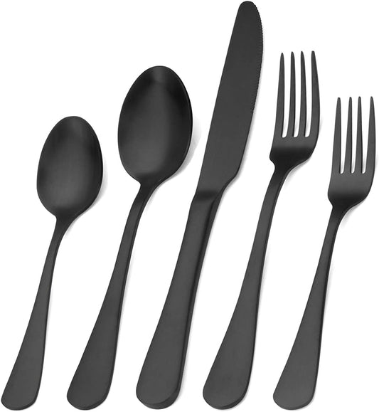 Matte Black Silverware Set