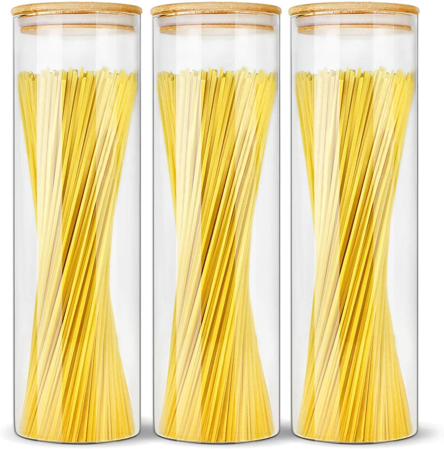 Glass Jar Set with Bamboo Lids