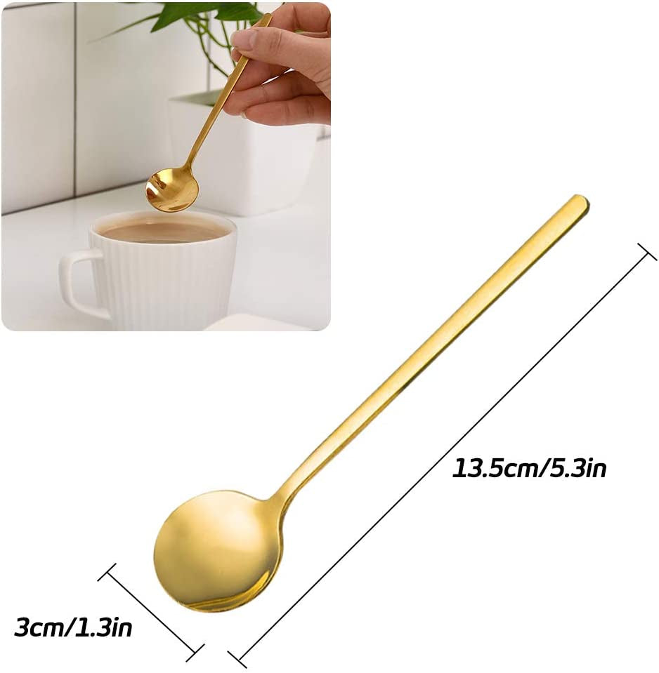 Gold Plated Stainless Steel Espresso Spoon Set