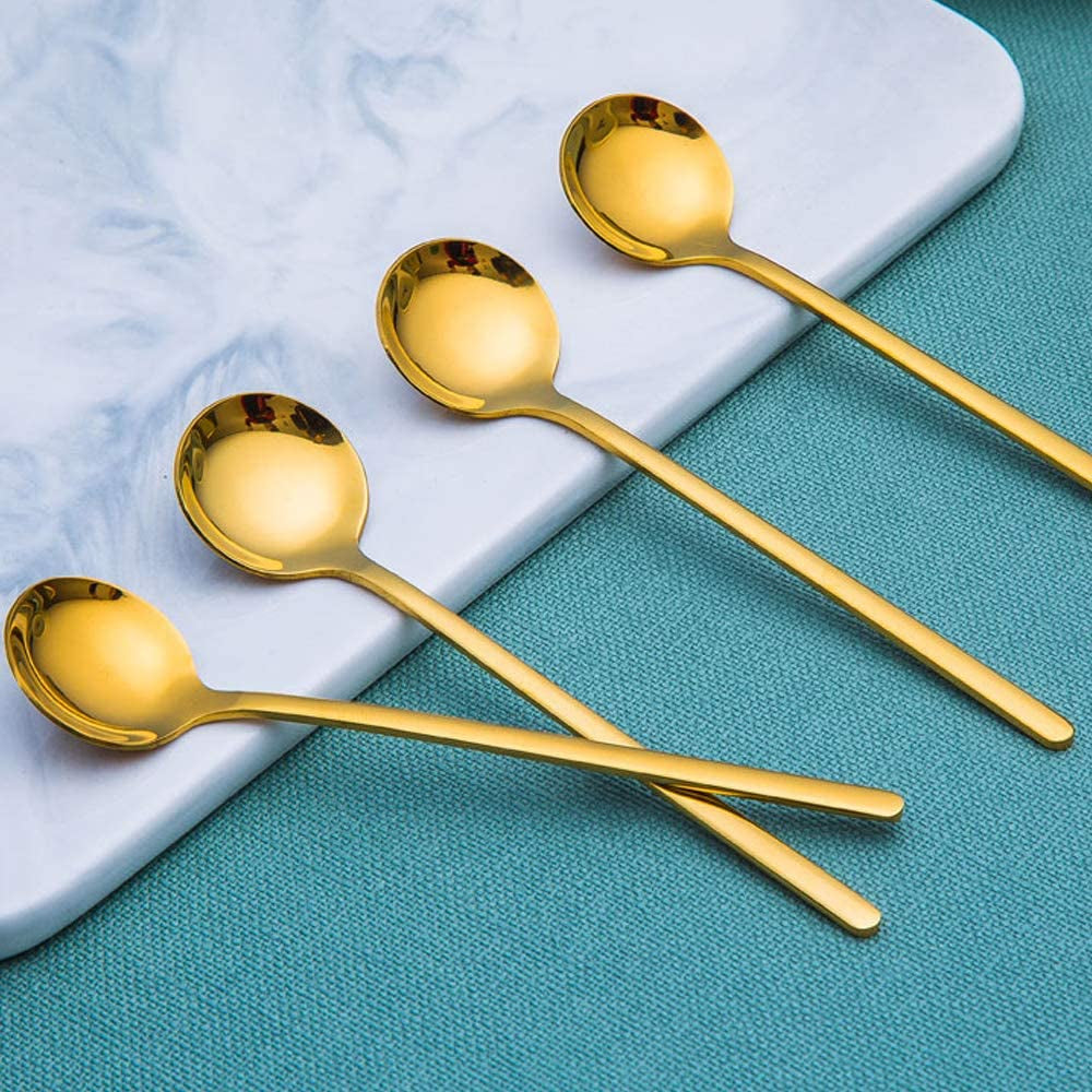 Gold Plated Stainless Steel Espresso Spoon Set