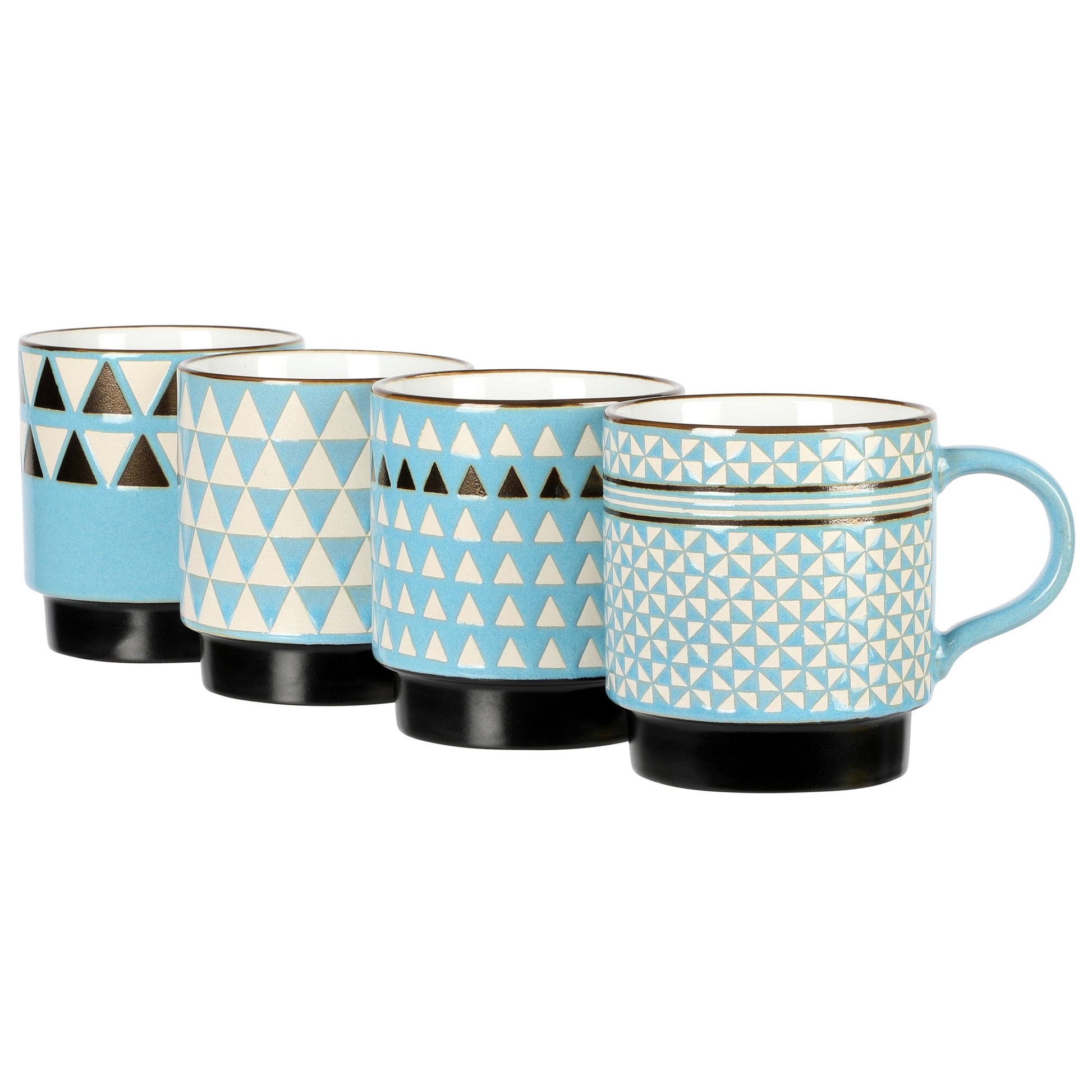 Assorted Design Stackable Coffee Mug Set